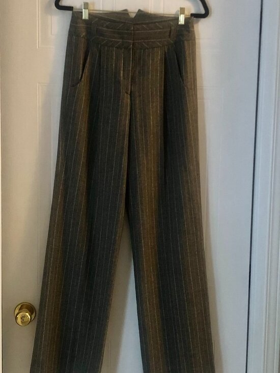 Hugo Boss High-Waist Wool Striped Slacks – Classic Tailored Trousers - Picture 5 of 9